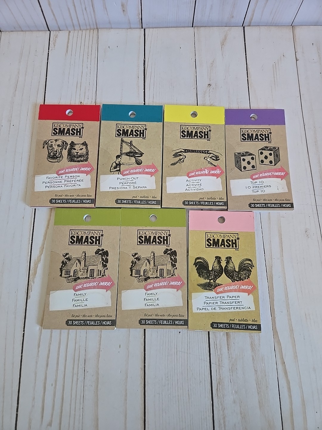 K&Company Smash Pads  Lot Of 7 Scrapbook Pads NEW!