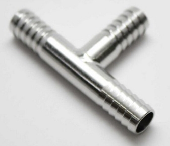 3/8” Barbed Tee Stainless Steel Food Grade Liquid/ Co2