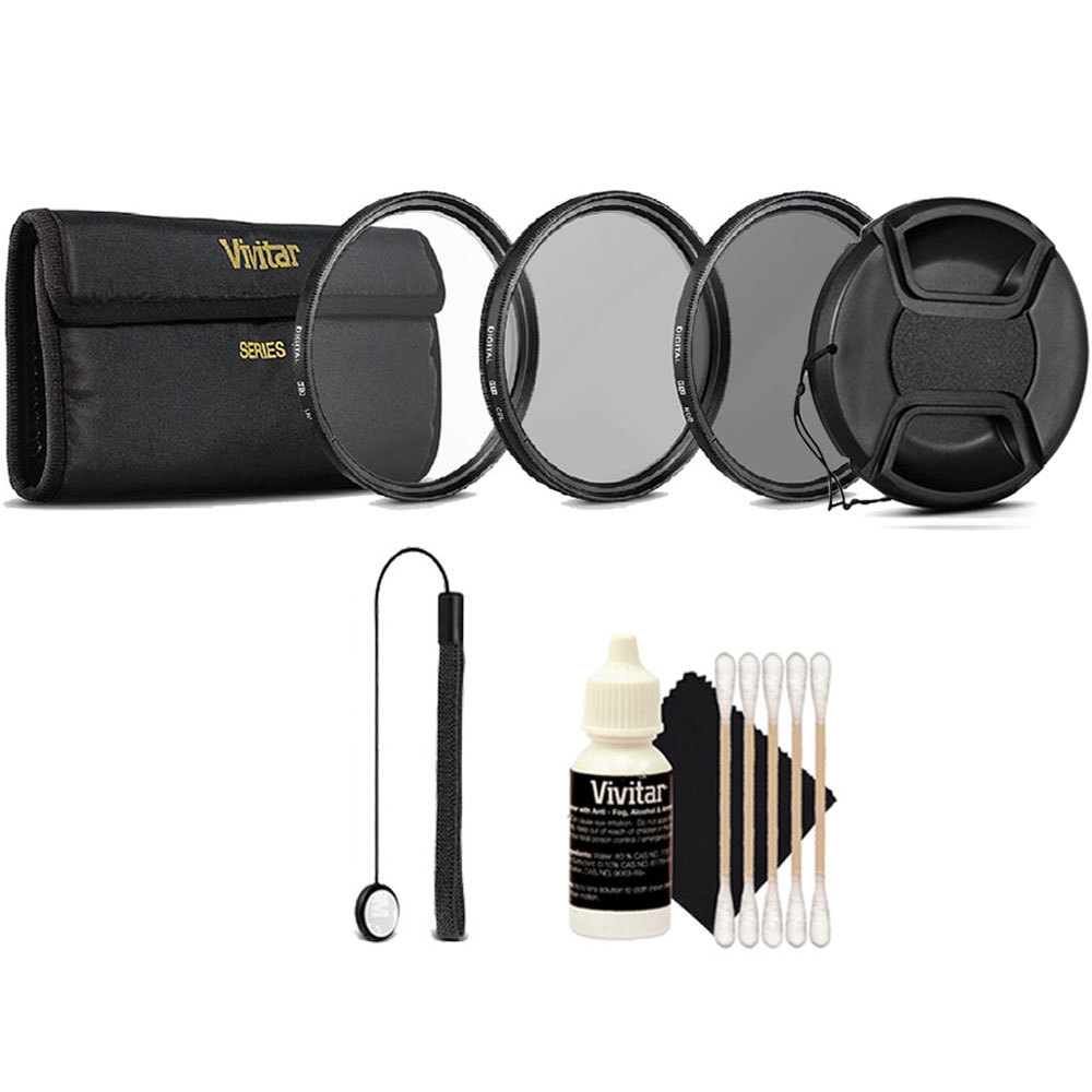 Vivitar 52mm 3Pc UV/CPL/ND8 Filter Kit + Top Accessory Kit for All 52mm Lenses