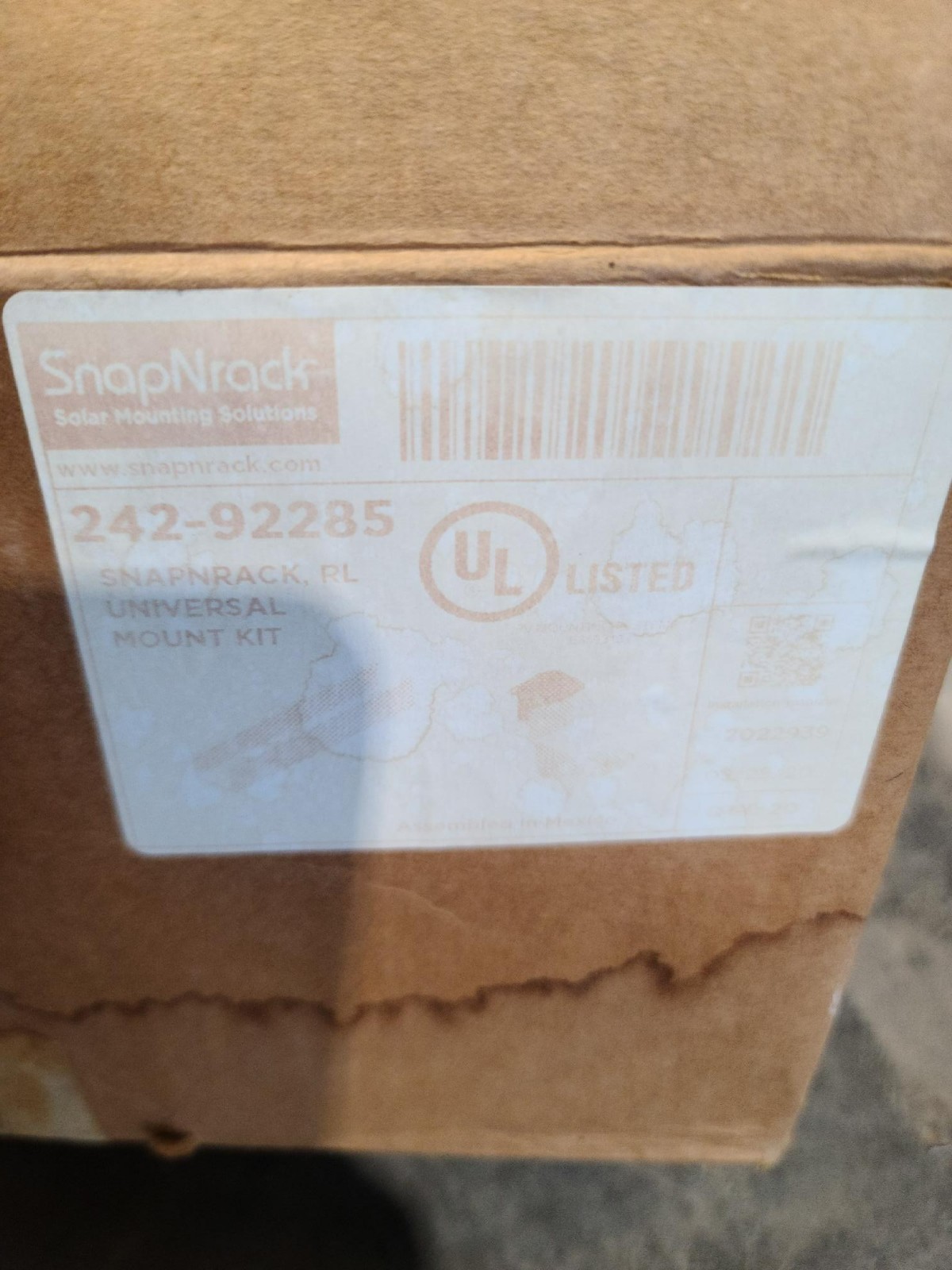 snapnrack universal mount kit 242-92285 box of 12
