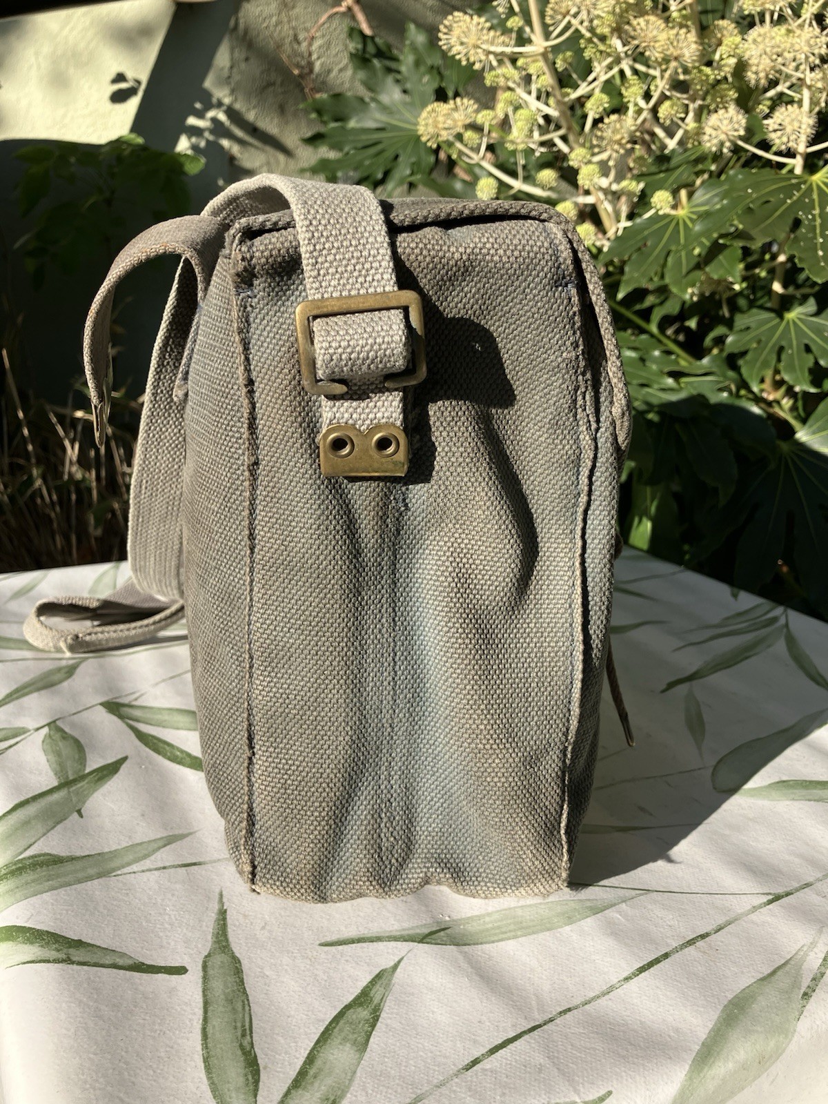 British RAF 37 Pattern Small Pack & Shoulder Strap Satchel Bag Grey Webbing 1952