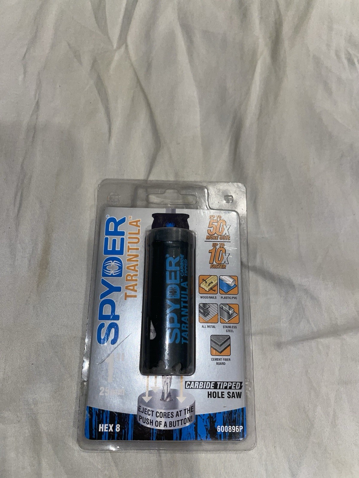 New Spyder Tarantula 1" (25mm) Carbide Tipped Hole Saw Hex 8 600896P MISP