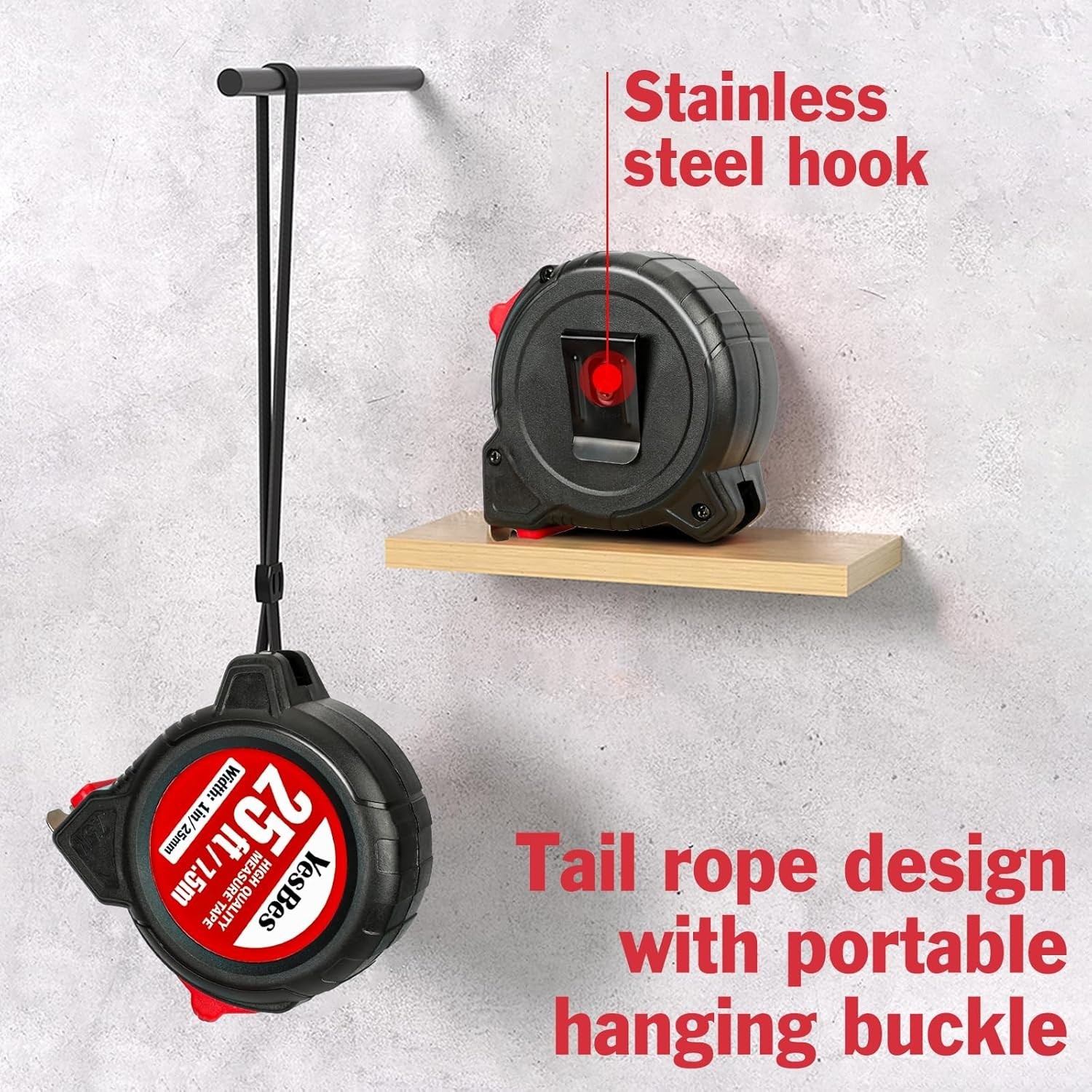Measuring Tape 25 ft Bulk Pack Easy Read Retractable Self-Lock 5 Pack