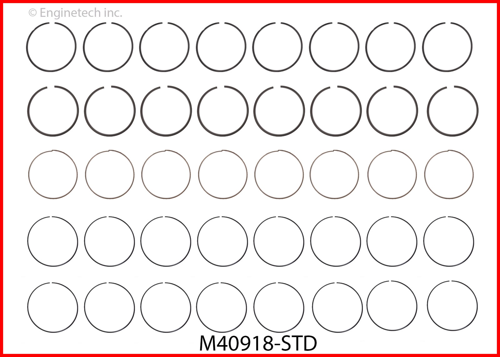 Enginetech Premium Piston Ring Complete Set for Dodge 392 Standard