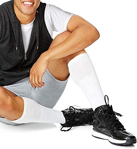 3 6 12 Pairs Mens Cotton Athletic Solid Sports Tube Socks Size 9-15 Made In USA