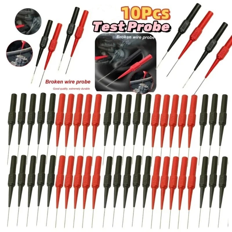 10PCS Multimeter Test Lead Probes Back Piercing Needle Automotive Kit Tool