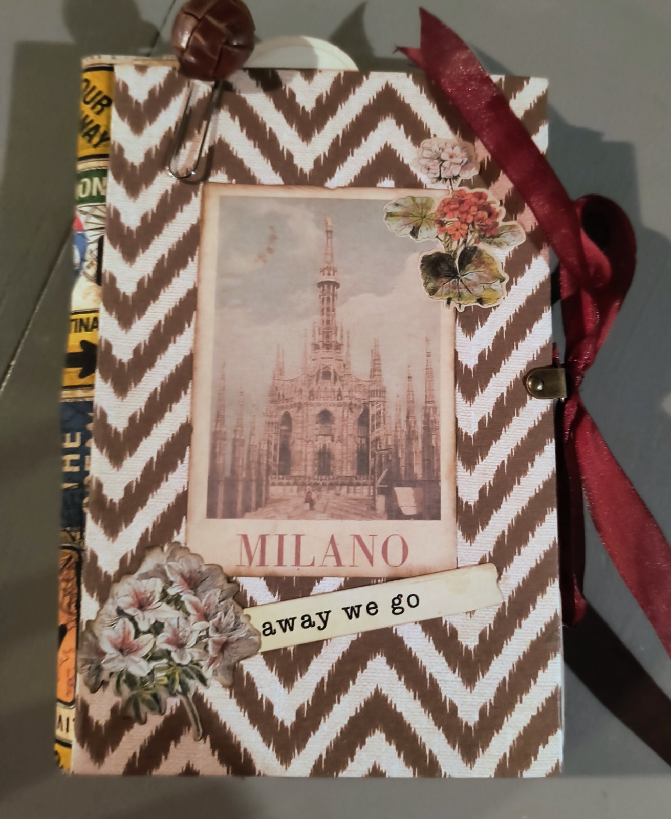 Handmade travel themed journal