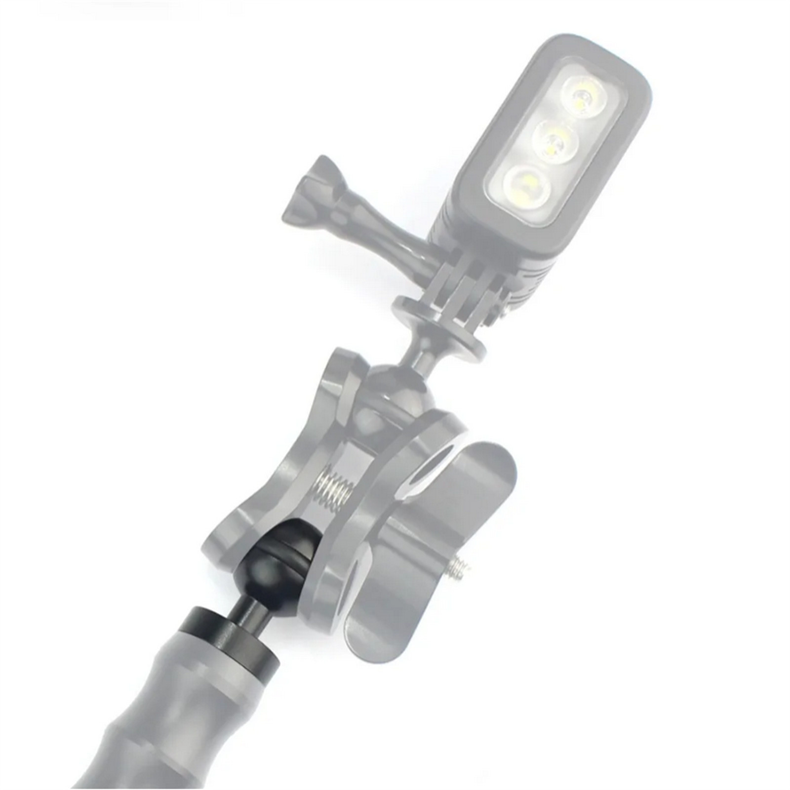 Black 1In Ball Adapter For Gopro Action Camera Fill Light Diving Flashlight