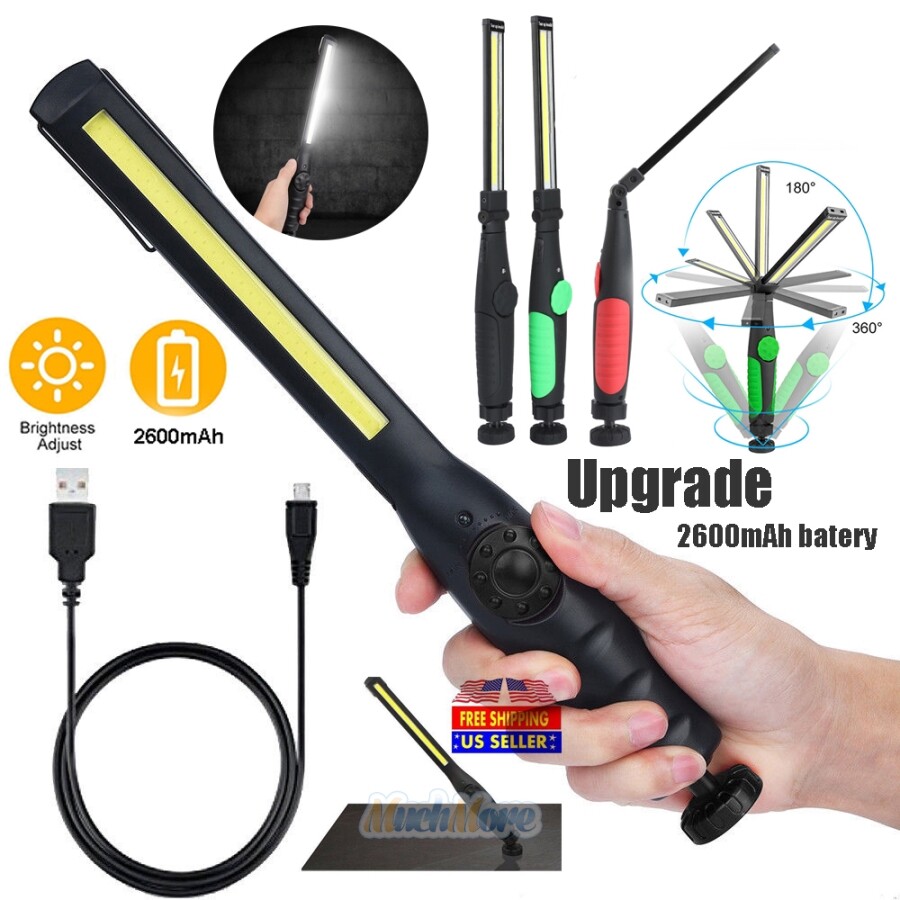 10000LM Multifunction COB LED Slim Work Light Lamp Rechargeable Flashlight Torch