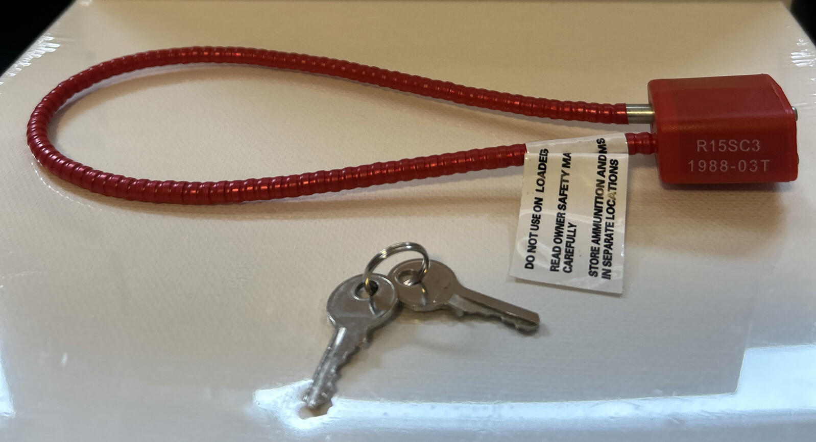 Regal Firearms Red Glock 15" Gun Cable Lock R15SC3