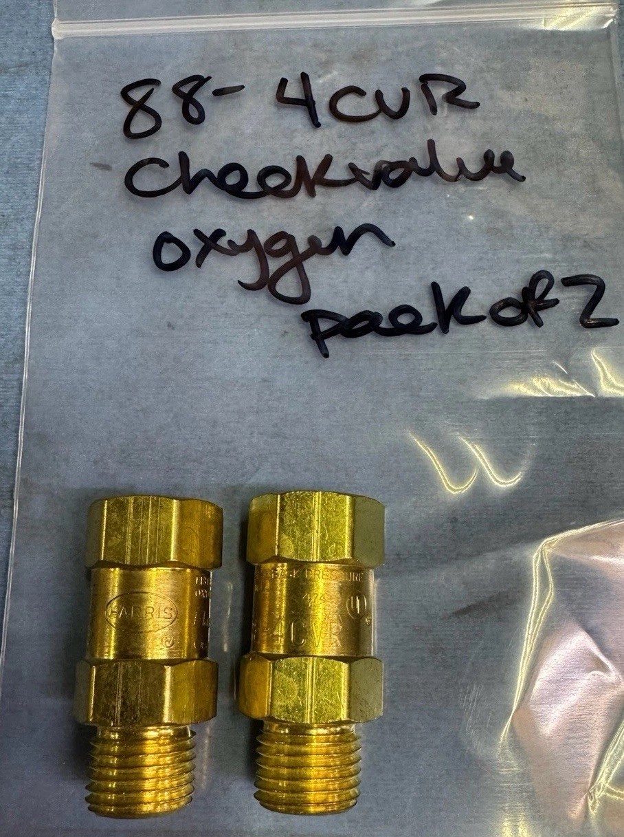 88-4CVR OXIGEN CHECK VALVE western Fittings NEW Stock Pk Of 2