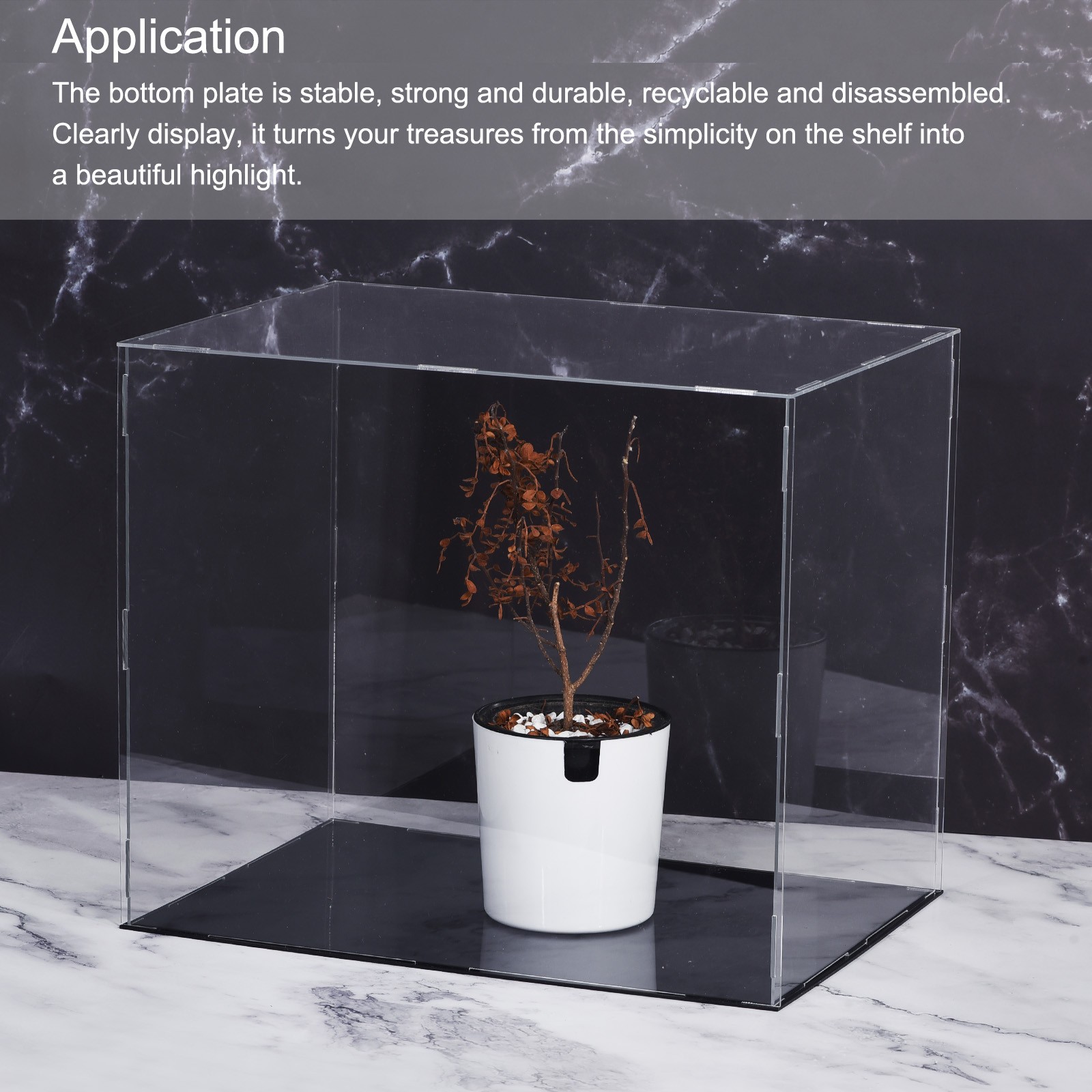 Acrylic Display Case Plastic Box Cube Storage Box Clear 36x11x15.5cm