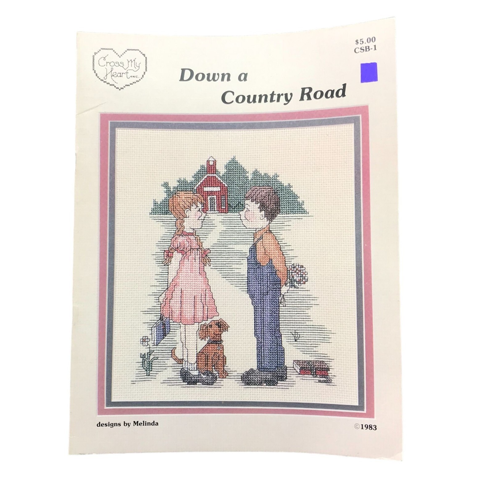 Vintage Cross Stitch Patterns, Down a Country Road by Melinda, 1983