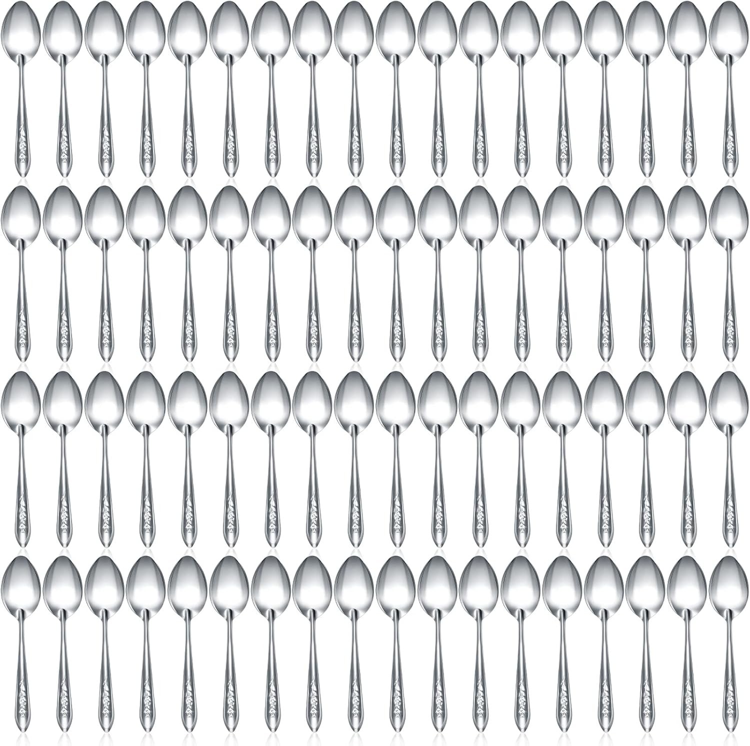 100 Pieces Dinner Spoons Set 6.69 Inches Silverware Spoons Bulk Stainless Ste