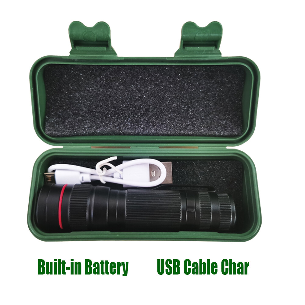 2pcs Super Bright Torch LED Flashlight USB Rechargeable Camping Portable lamp