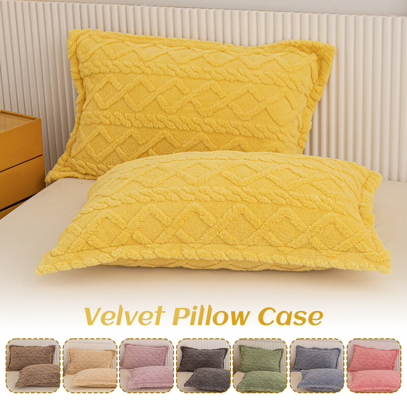 Tafu Velvet Butterfly Jacquard Pillowcase Winter Warm Pillow Cover 48*74cm
