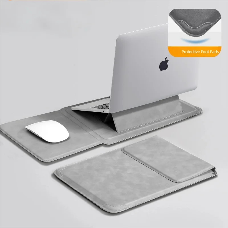 Laptop Sleeve 15-16 Inch Case Stand Waterproof Bag Light Grey Set