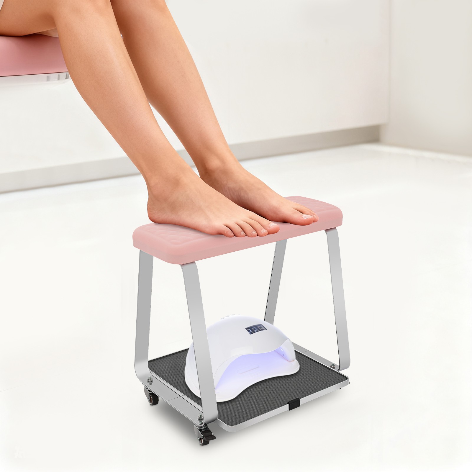 Movable Pedicure Footrest with Tray for Nail Salon Comfort and Efficiency