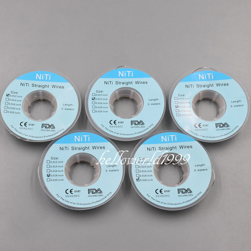 Orthodontic Dental Straight Super Elastic Natural NITI Long Round Arch Wires 5M
