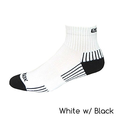 3 pair EcoSox Bamboo Quarter Socks White with Black Size Large 10-13