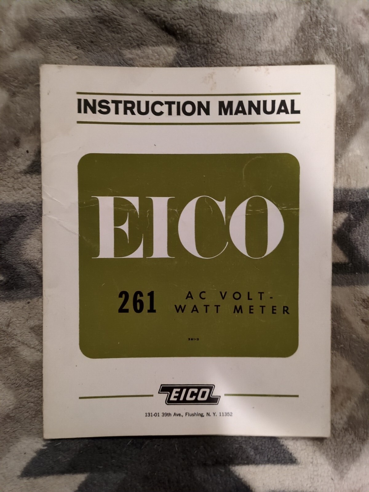 EICO INSTRUCTION MANUAL for 261 AC Volt Watt Meter 1961 Booklet Book Used Radio
