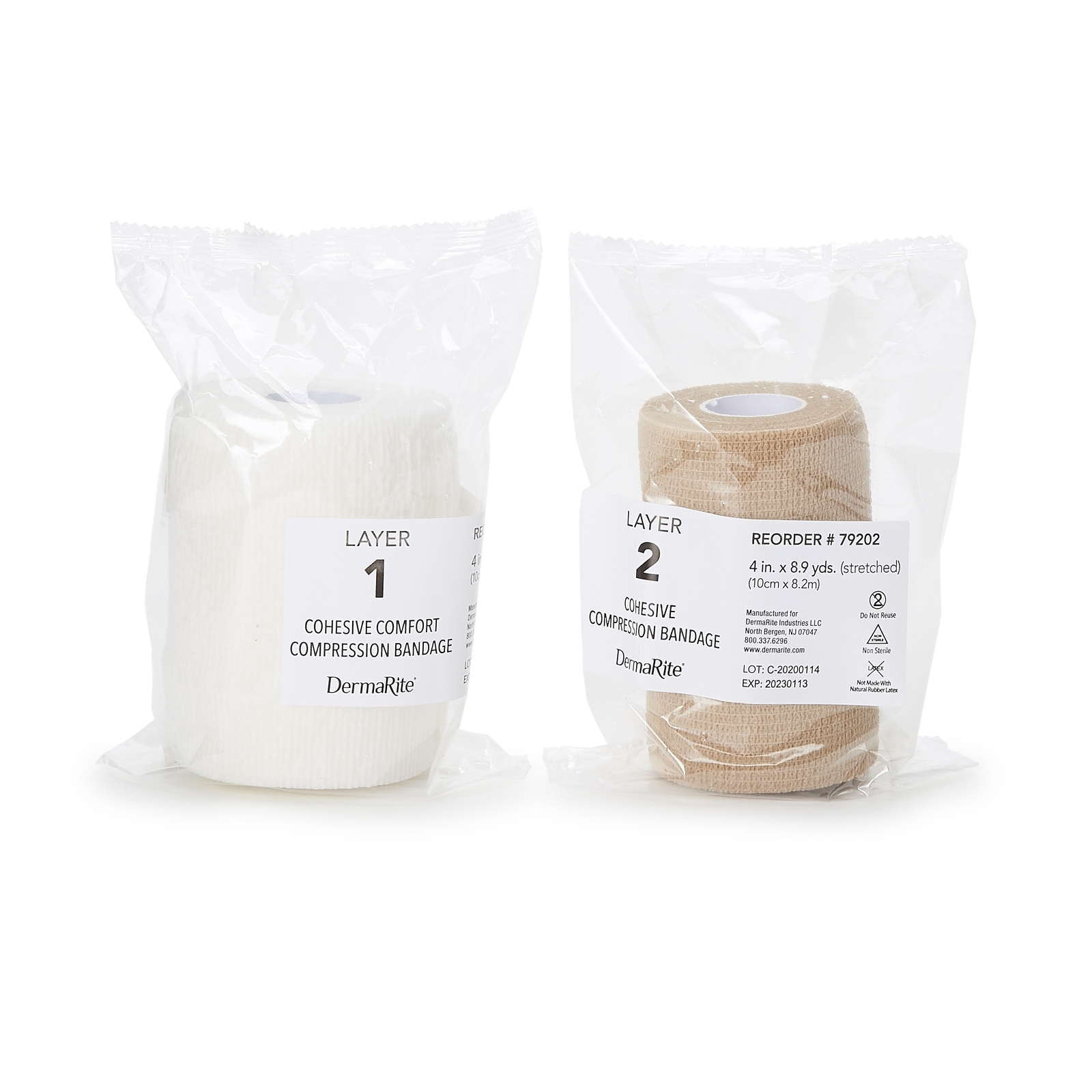 DermaRite 2 Layer Compression Bandage System Brown 1 Ct