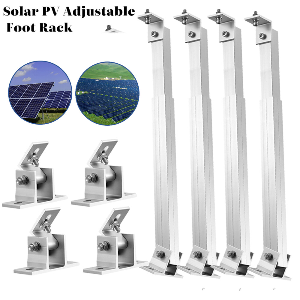 Set Solar Panel Tilt Mount Mounting Brackets RV Boat Roof Flat Adjustable