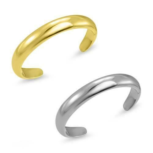 10K Solid Stamped Yellow Gold or White Gold Band Size Adjustable Toe Ring