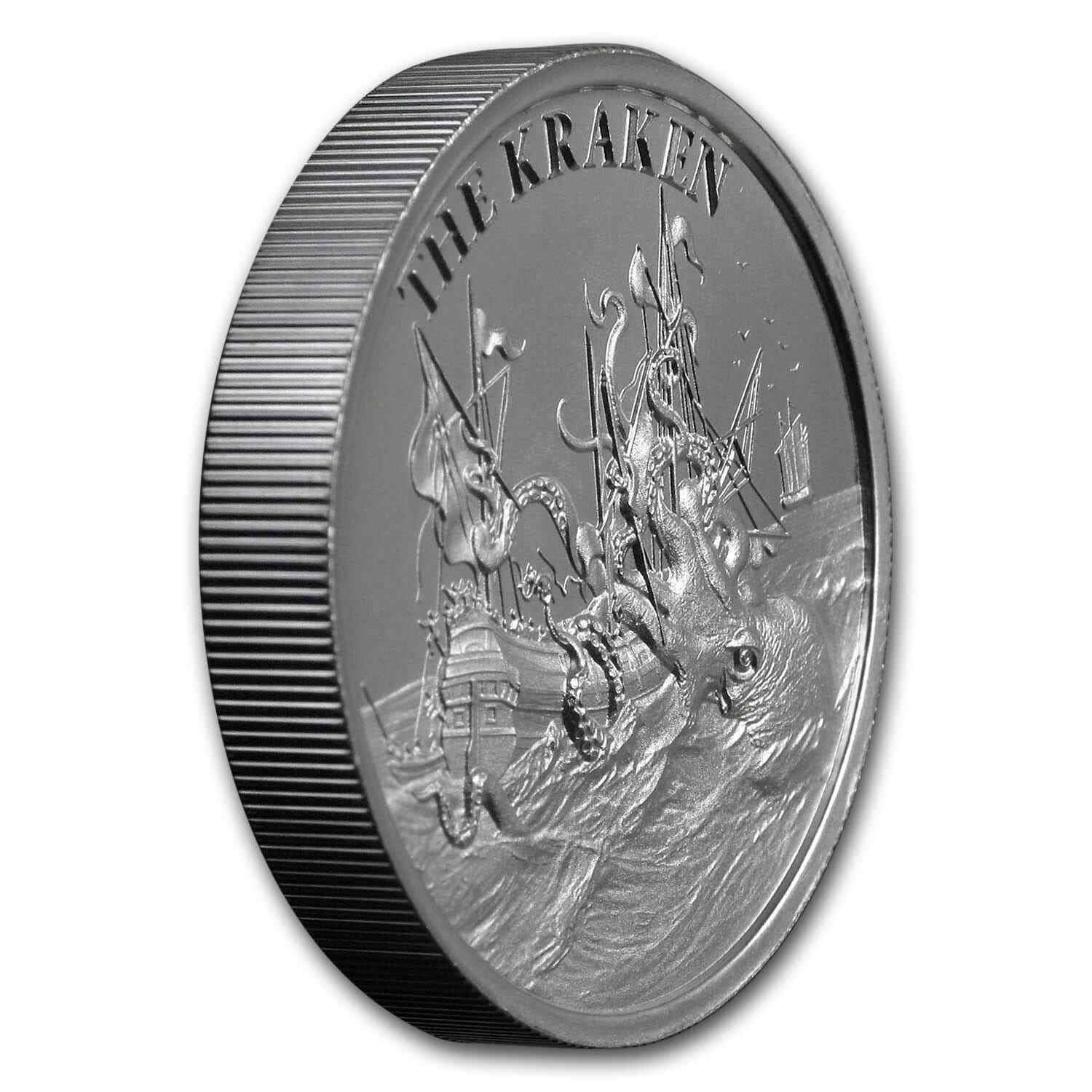 2 oz Silver High Relief Round - The Kraken
