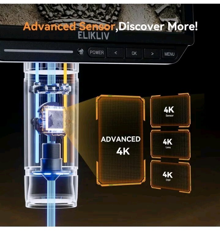 DEFECTIVE Autofocus 4K HDMI Digital Microscope 53MP LCD EM4K Flex Arm 10 G3D