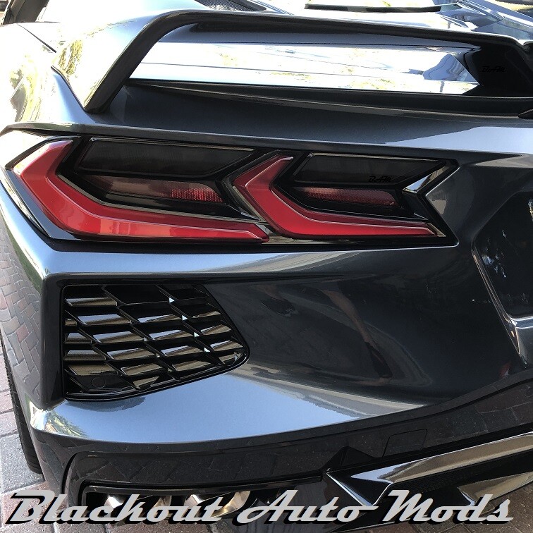 Precut Tail Light Blackout Kit Fits 2020-26 Corvette C8 Smoke Vinyl Overlay Tint
