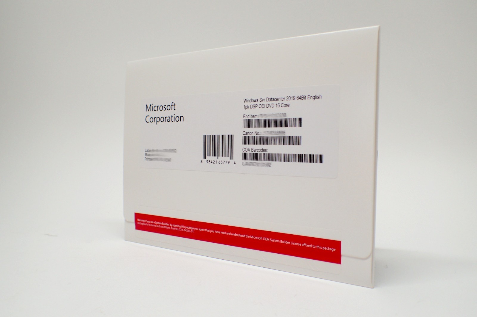 Microsoft Windows Server 2019 Datacenter DVD Kit 16-Core LICENSE KEY 1PK