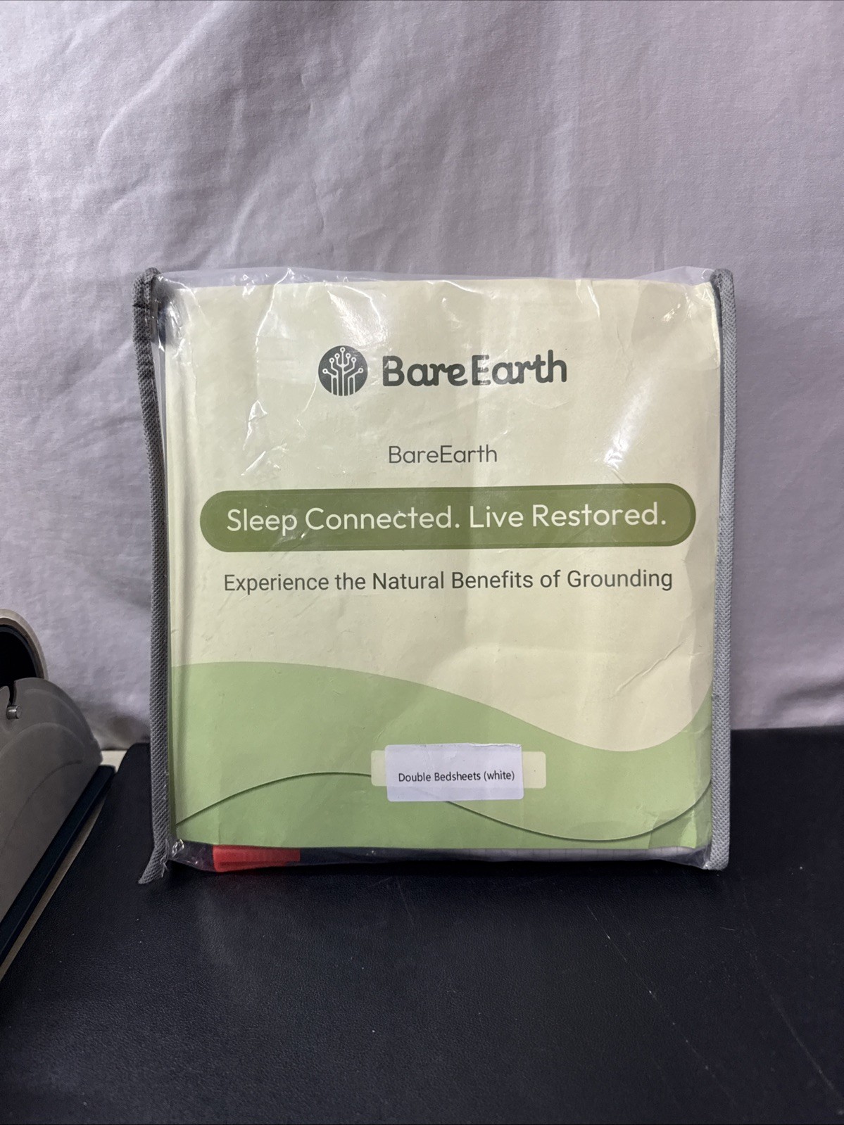 BareEarth Double Size Grounding Fitted Bed Sheet •Chateau Ivory• Brand New