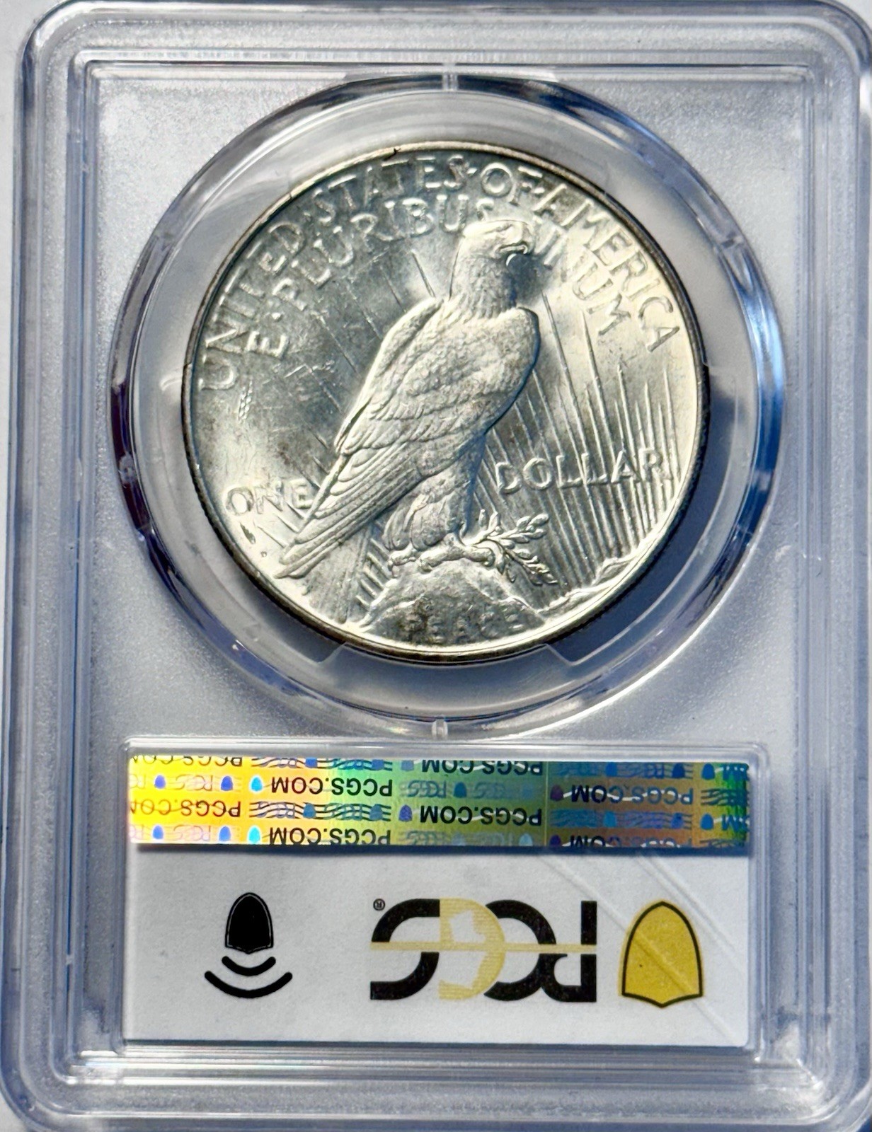 1934-D Silver Peace Dollar, PCGS MS-62, Gold Shield Label, Scarce Date!