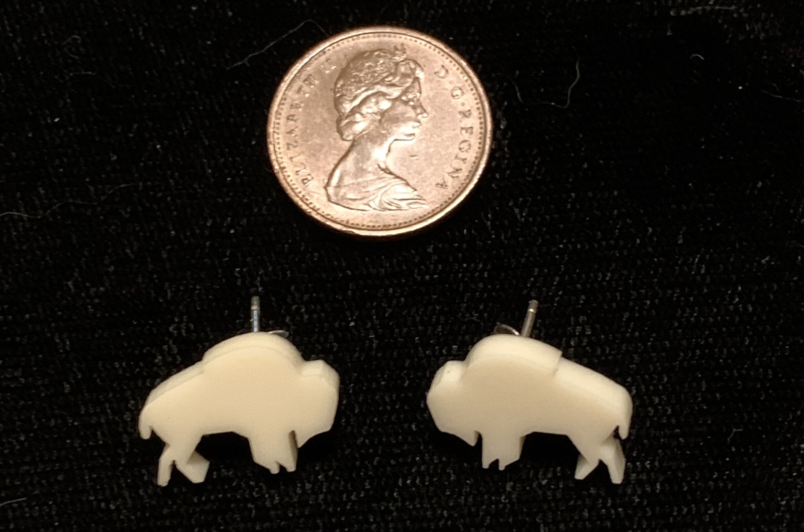 Vintage Mini Cute Buffalo Cut Out Stud Earrings