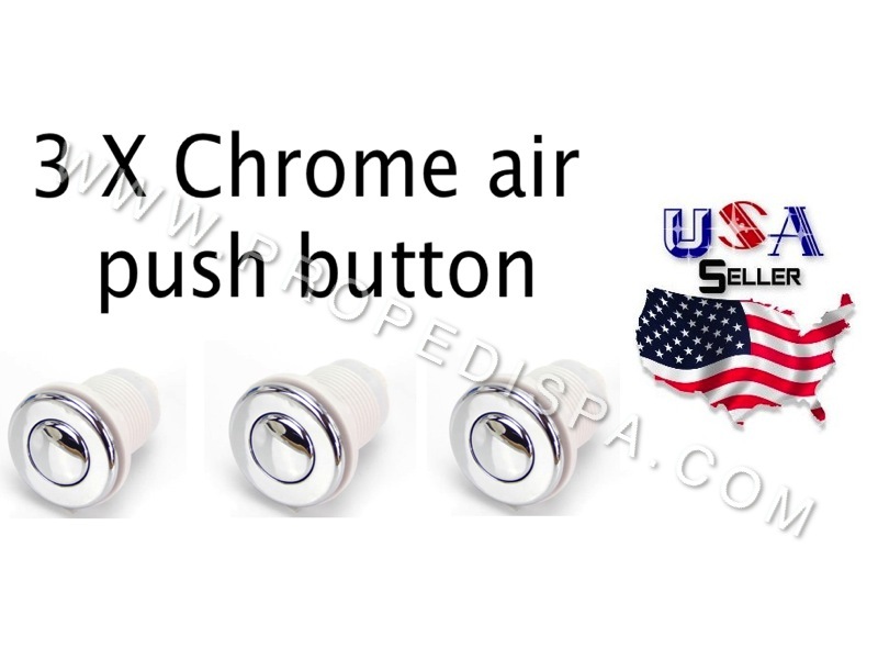 3 x Universal Chrome air push button / switch for pedicure spa chair