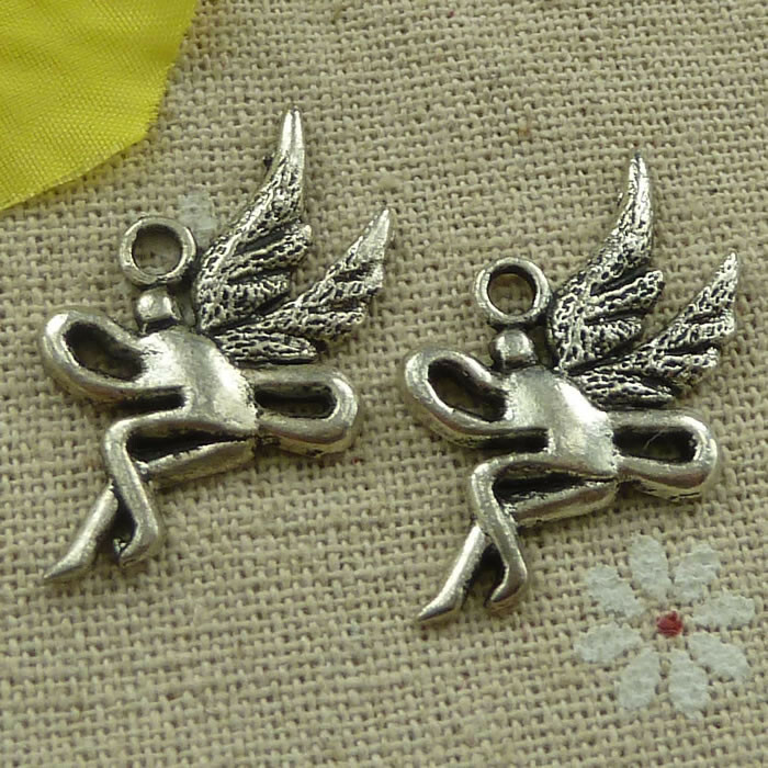 Free Ship 100 pcs tibetan silver fairy charms 29X19mm L-3245