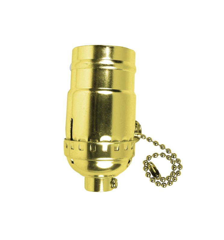 Jandorf 60410 250V 250W Medium E26 Base Brass On/Off Pull Chain L