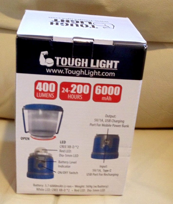 Tough Light Rechargeable LED Lantern, 400-LR Lumens LED Lantern