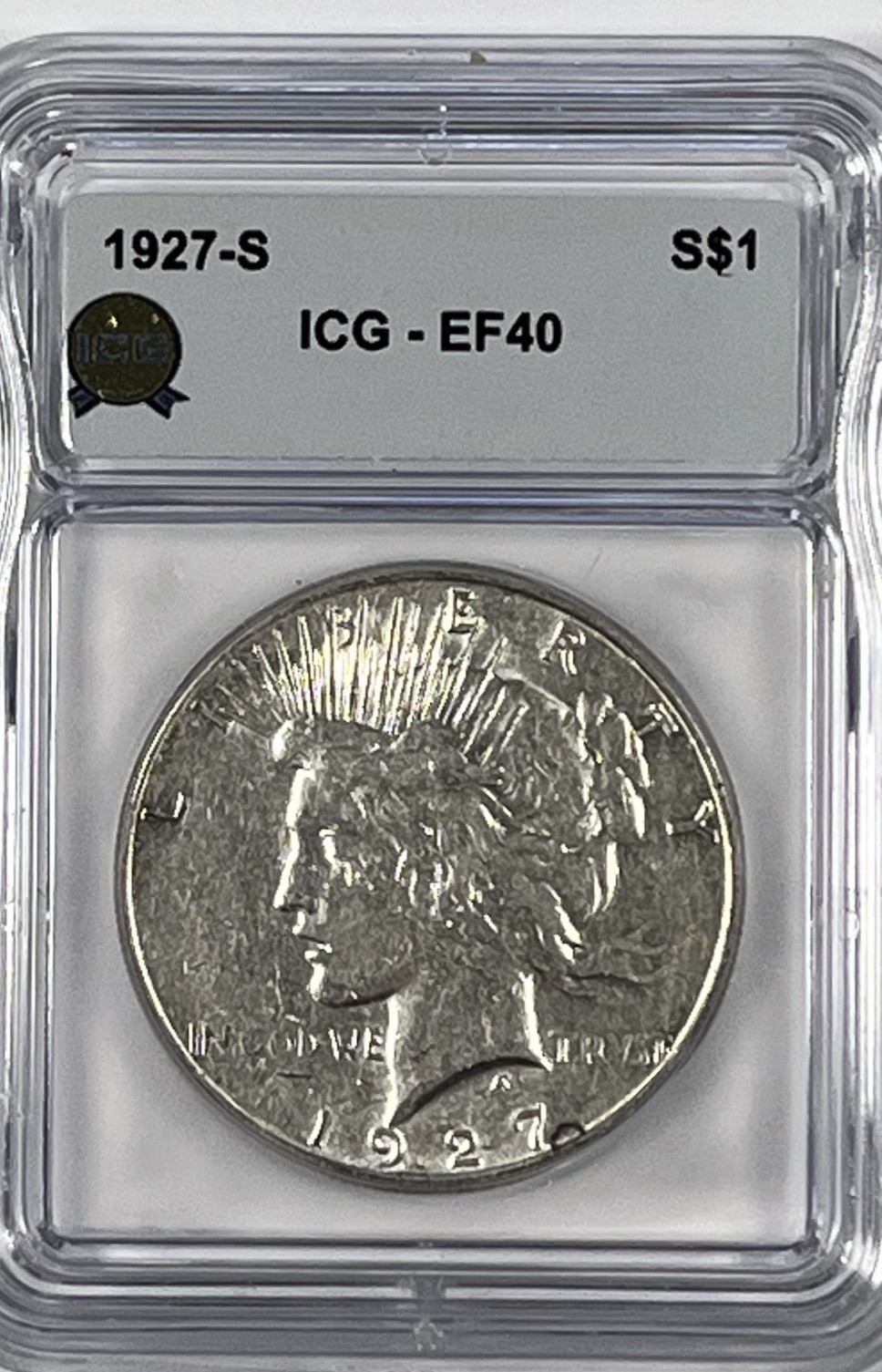 1927-S Peace Dollar : ICG EF40