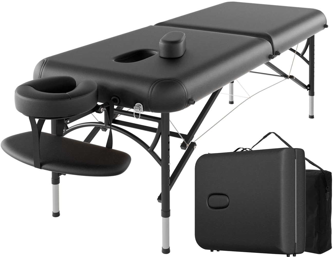 Portable 84" Massage Table - Adjustable, Lightweight, Up to 1100LBS Capacity