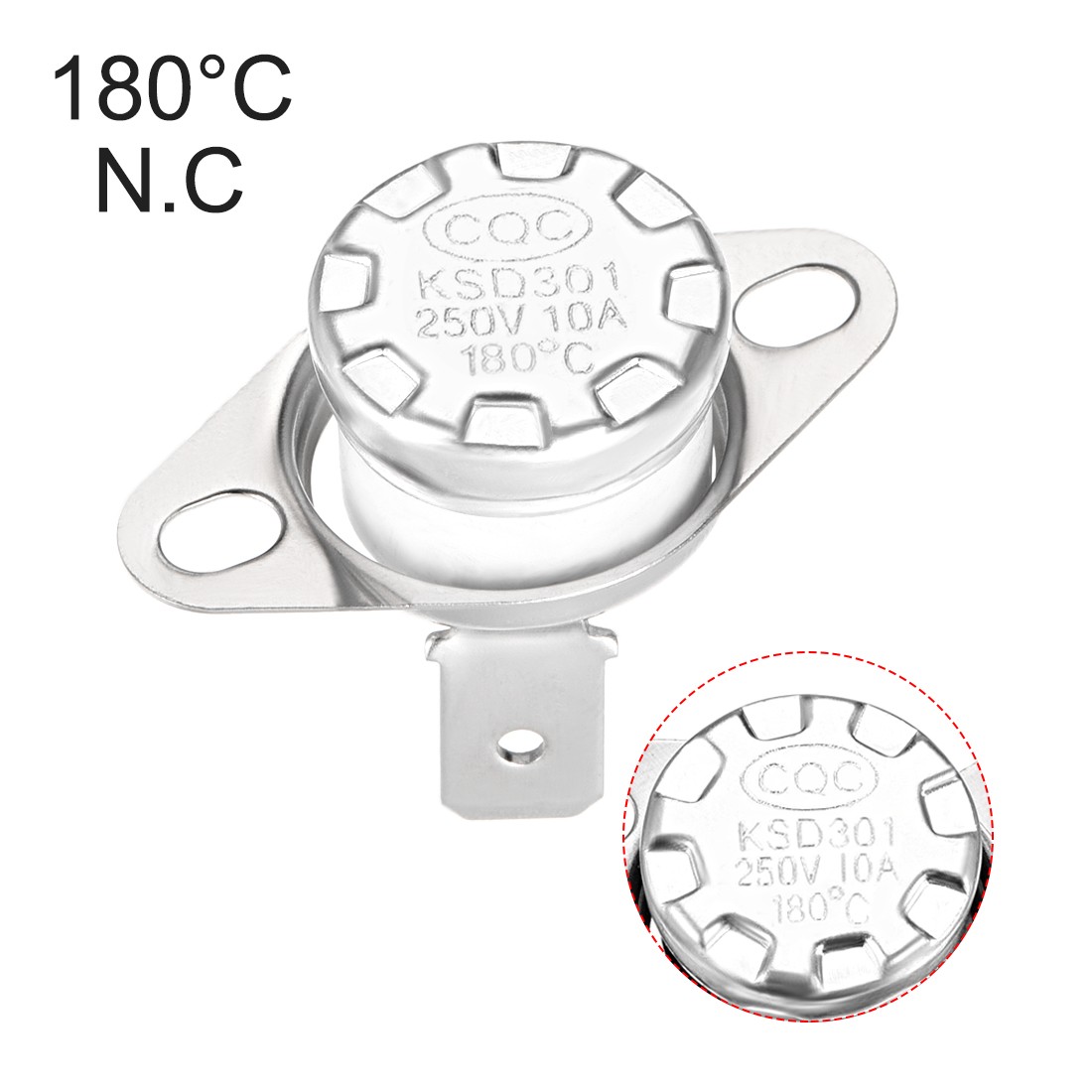2Pcs Temperature Control Switch Thermostat 180°C 10A Normally Closed