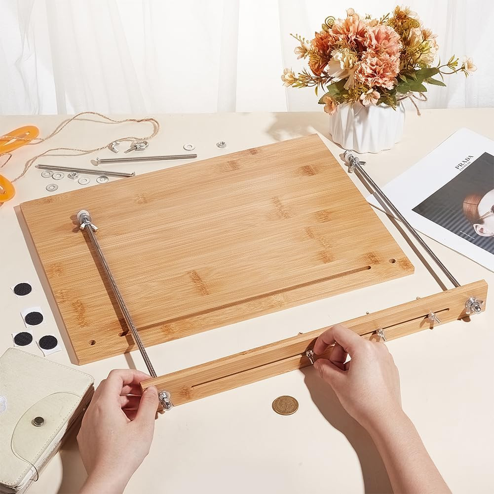Bookbinding Sewing Frame Set, Wood Book Binding Kit with Rectangle