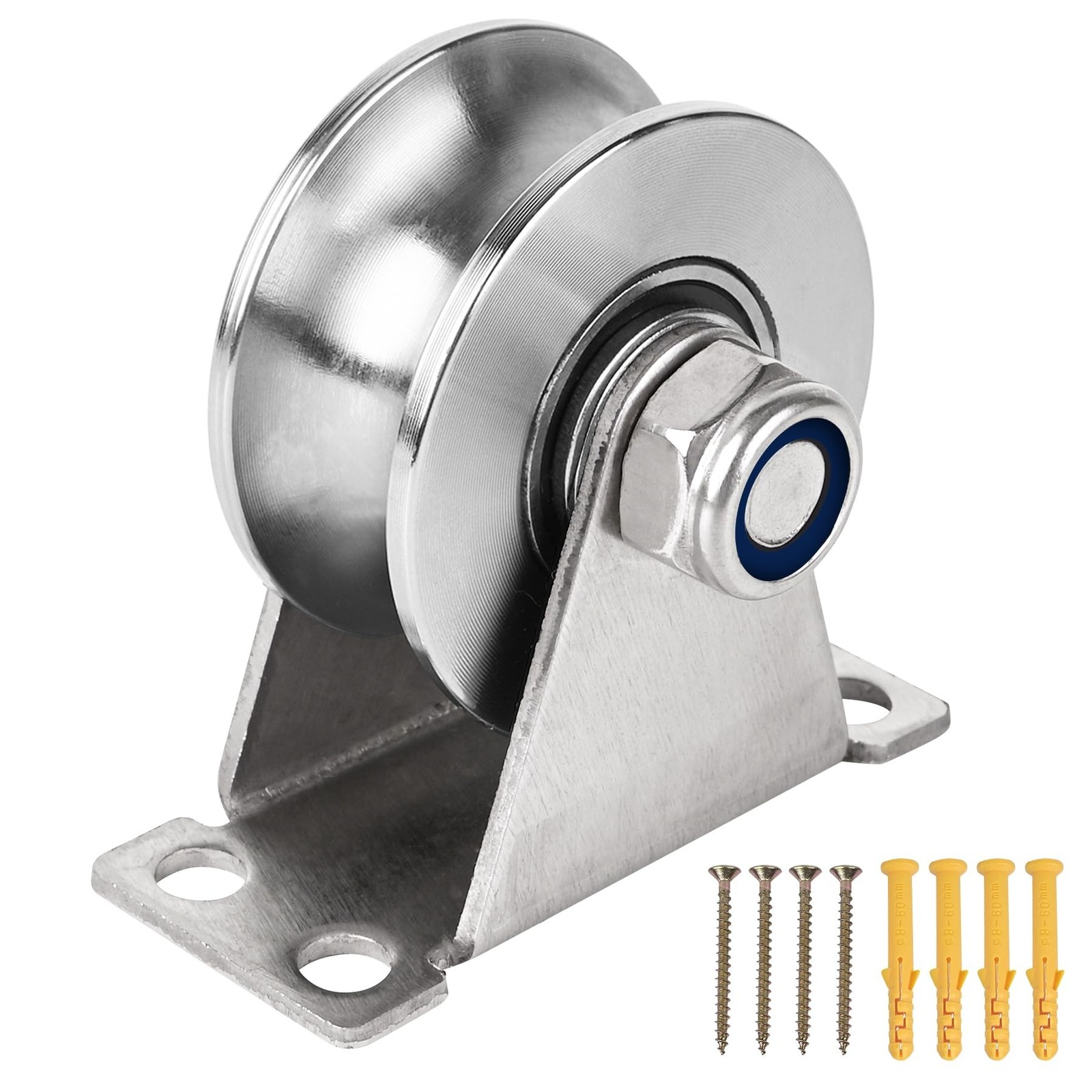 Groove Pulley Wheel for Rope Wall Mounted 1 Pack Stainless Steel Super Silent...