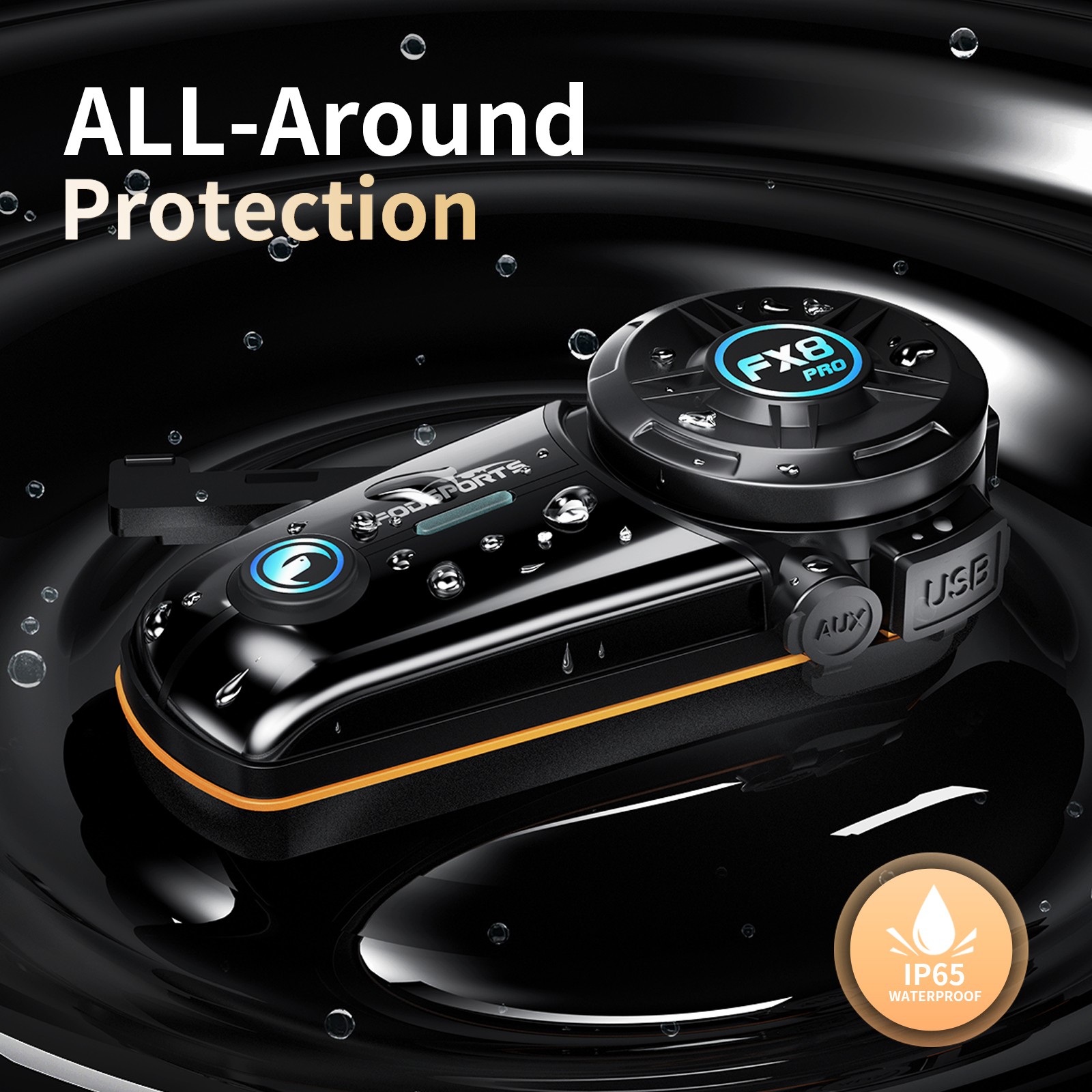 2X FX8 PRO Motorcycle Intercom Helmets Bluetooth Headset Quick Pairing 3 Sounds