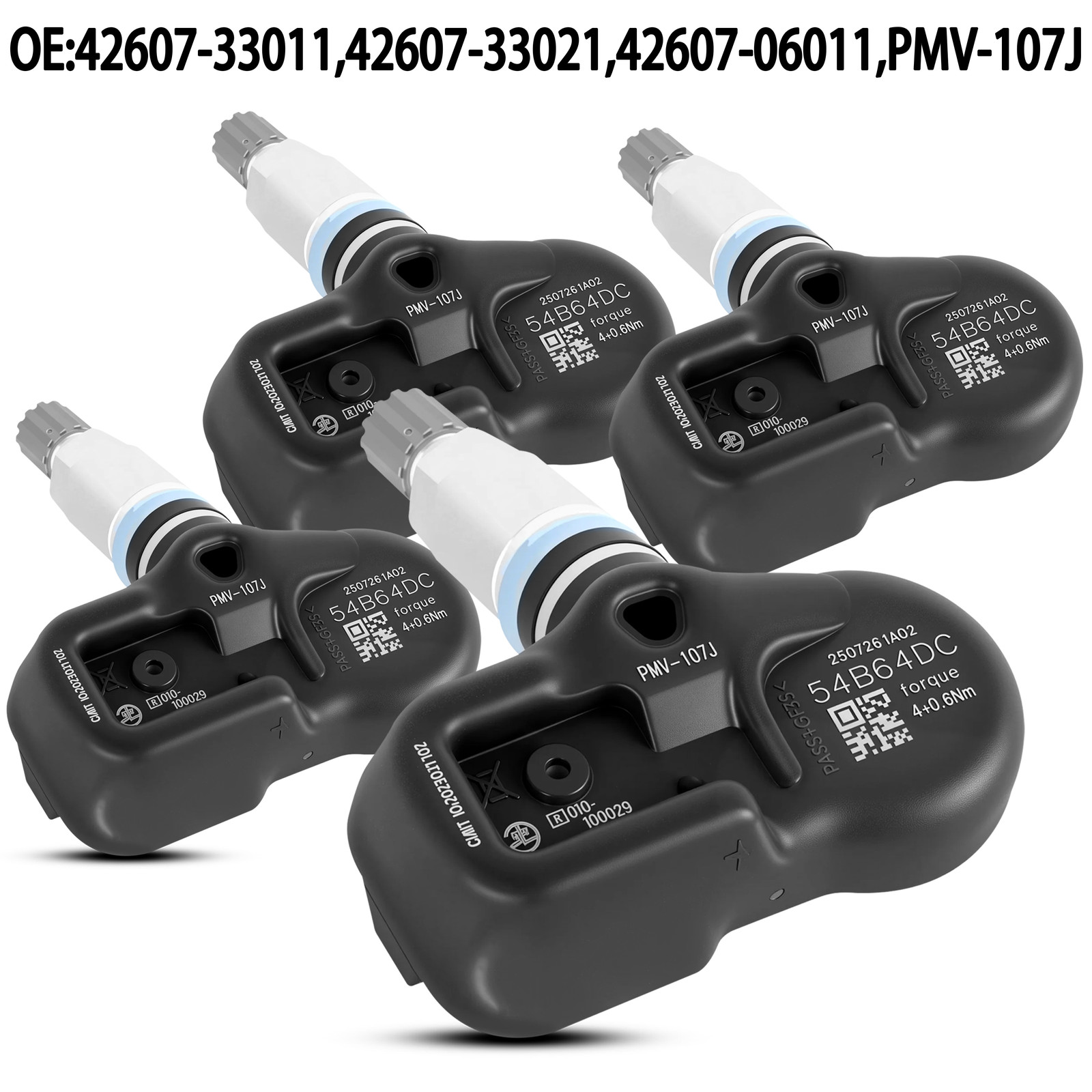 4PCS TPMS Genuine 42607-33021 OEM PMV-107J For Toyota Rav4 Tire Pressure Sensor