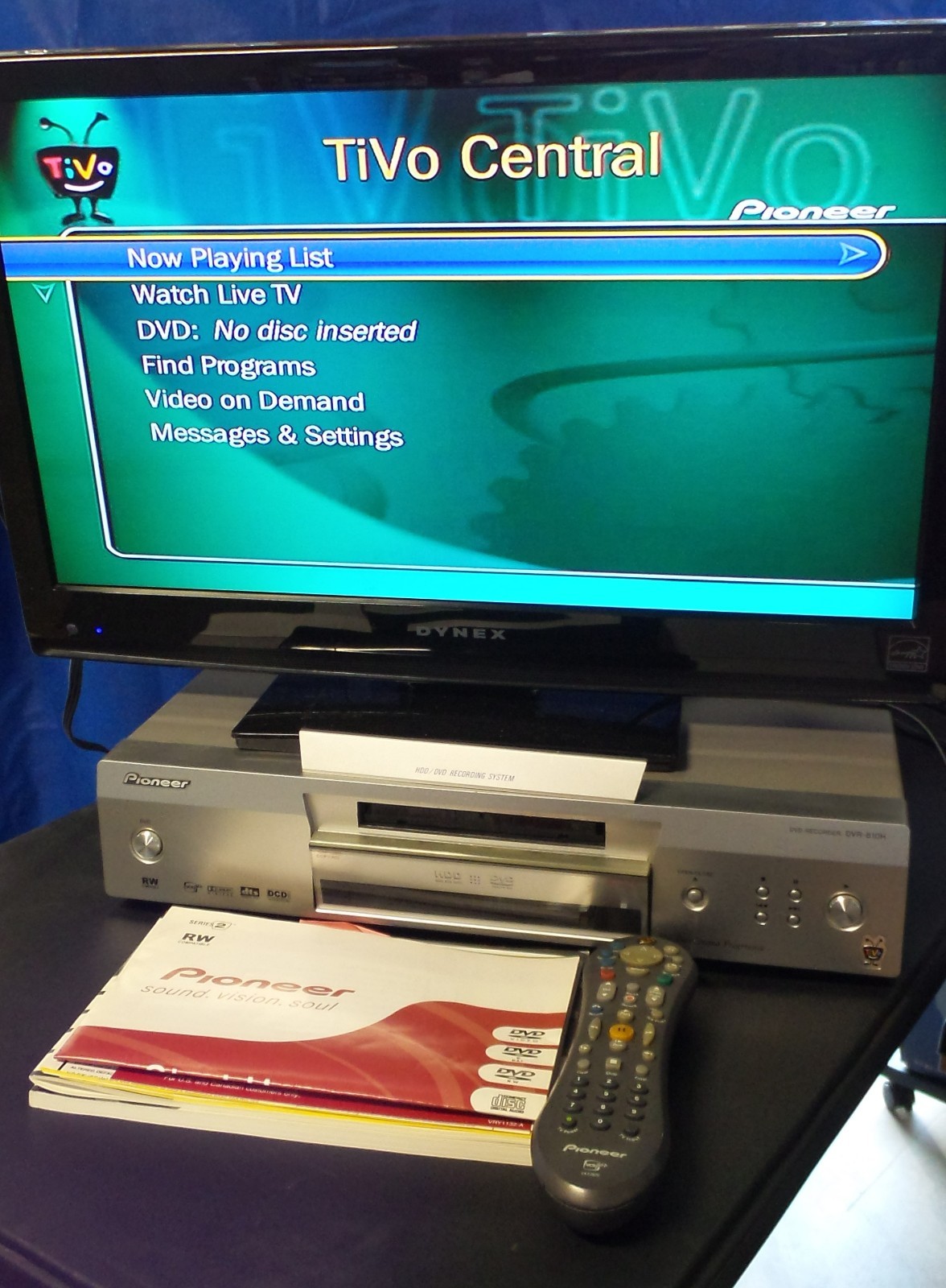 Pioneer DVD Recorder Model DVR-810H-S. TIVO HDD DVD 80hrs w/remote. Tested-works
