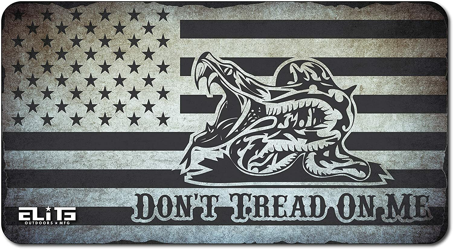 ELITE OUTDOORS Don't Tread On Me Grey & Black Gun Cleaning MAT 12" x 22". USA