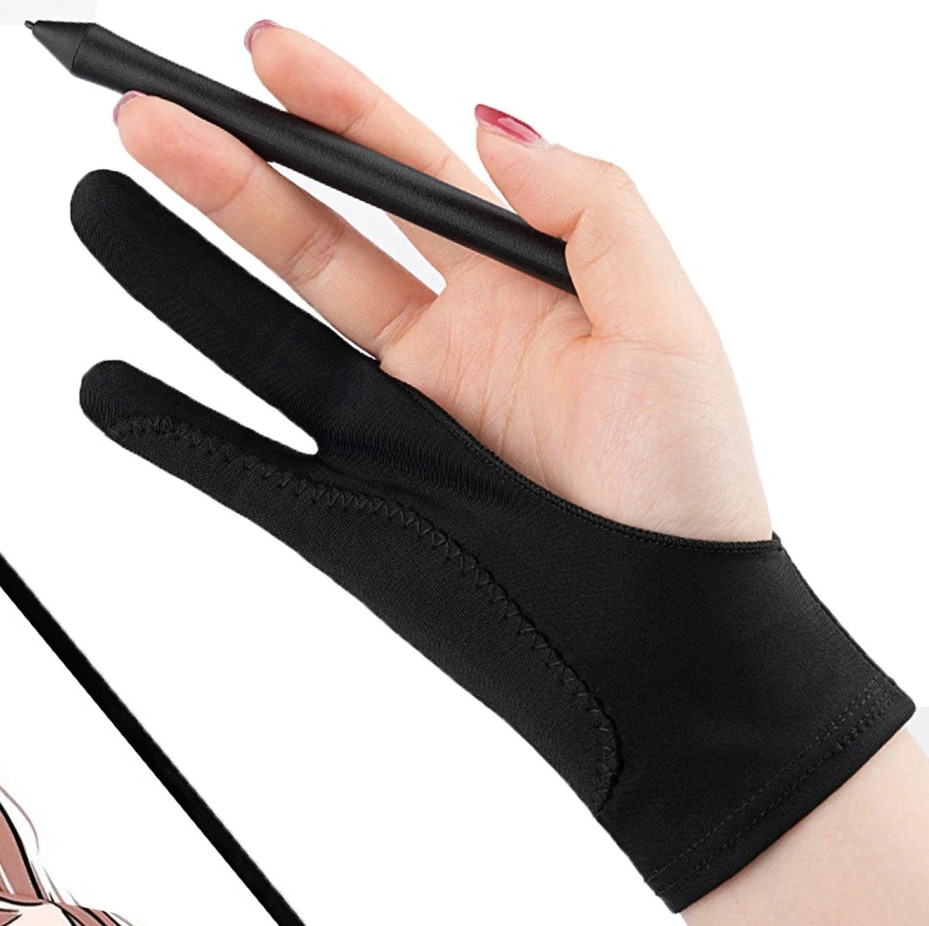 Two-Finger Drawing Glove for iPad & Graphic Tablet Anti-Fouling Artist Glove