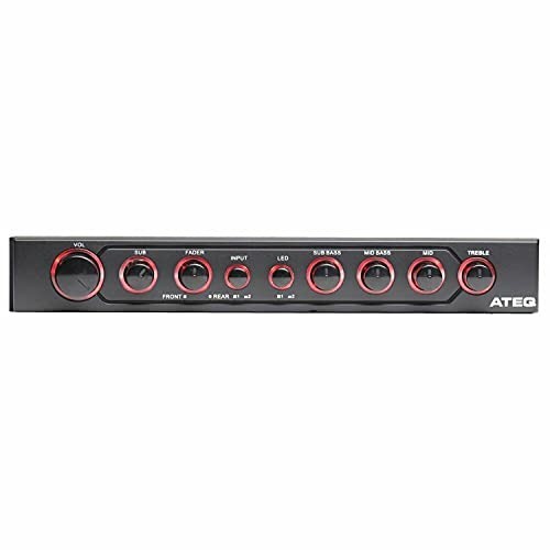 4-Band Audio Equalizer with Built-in 2-Way Crossover, 1/2 DIN, 9V, Active Crosso